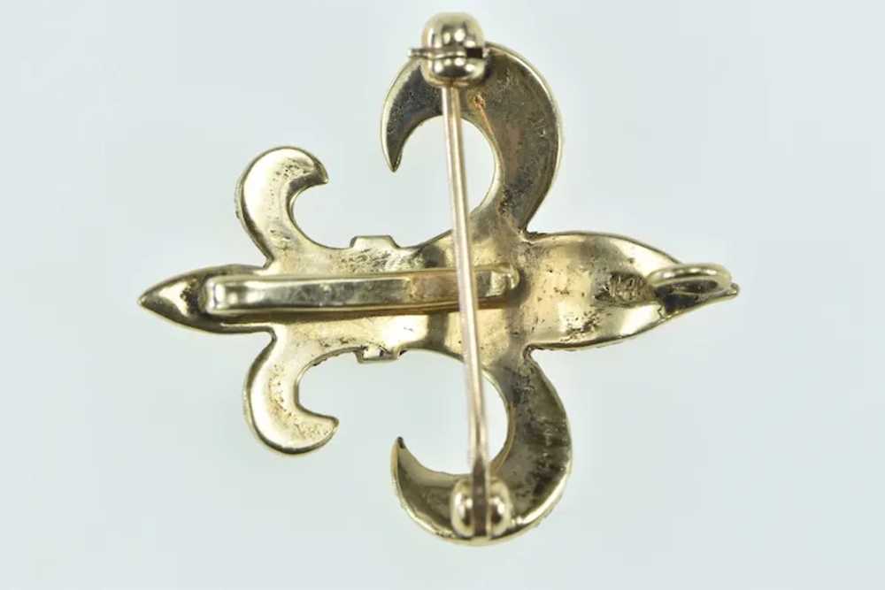 14K Fleur De Lis Symbol Ornate Watch Hanger Pin/B… - image 3