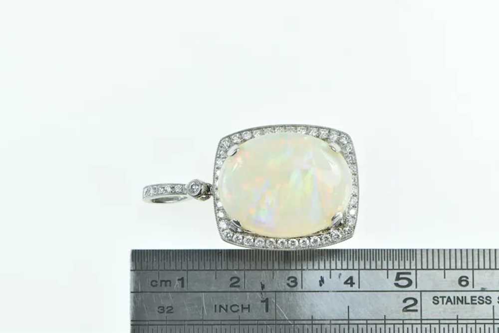 18K Massive Natural Opal 0.83 Ctw Diamond Pendant… - image 4