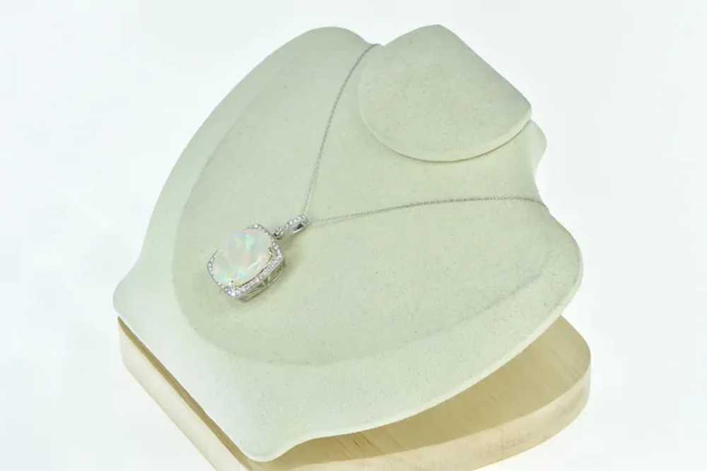 18K Massive Natural Opal 0.83 Ctw Diamond Pendant… - image 6