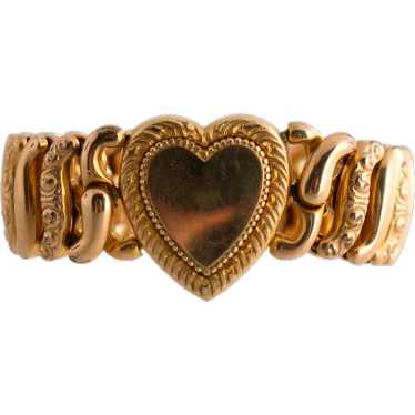 Vintage Gold-Filled Sweetheart Stretch Bracelet b… - image 1