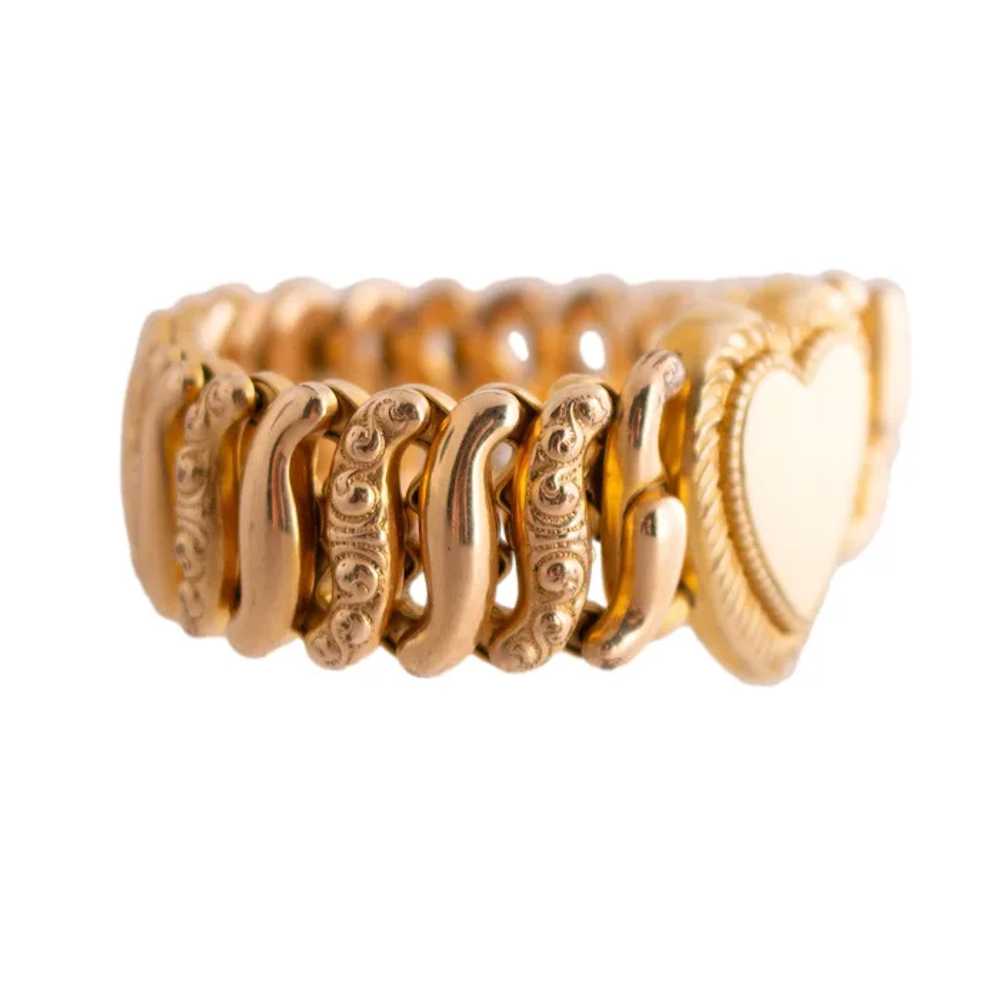 Vintage Gold-Filled Sweetheart Stretch Bracelet b… - image 2