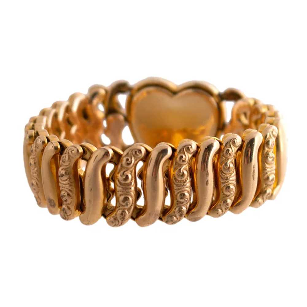 Vintage Gold-Filled Sweetheart Stretch Bracelet b… - image 3