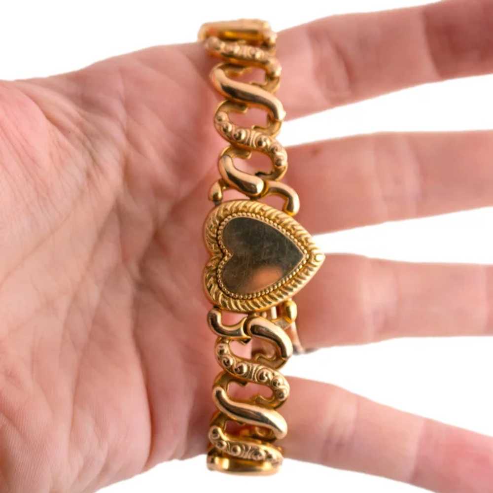 Vintage Gold-Filled Sweetheart Stretch Bracelet b… - image 4