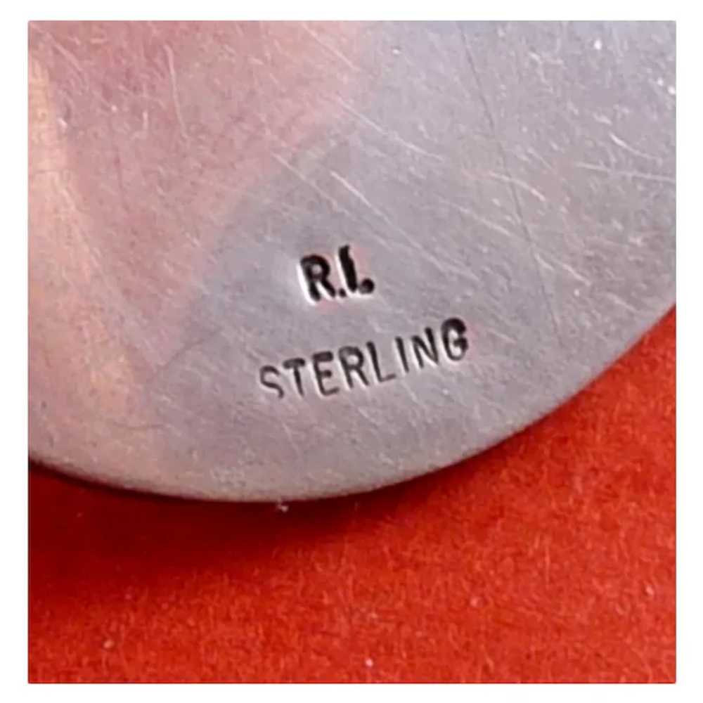 Signed Sterling Silver Eclipse Half Pocket Circle… - image 4