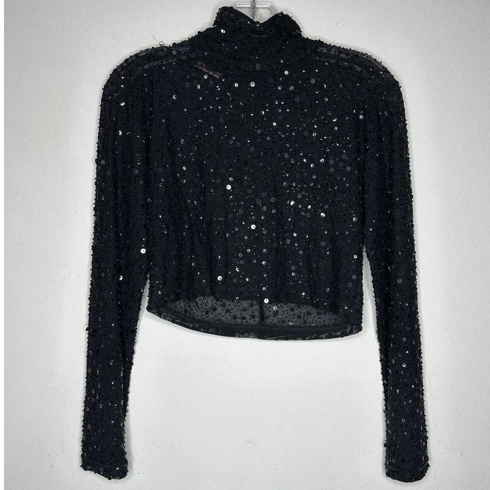 Other Dyspnea Sheer Black Sequin Mesh Long Sleeve… - image 4