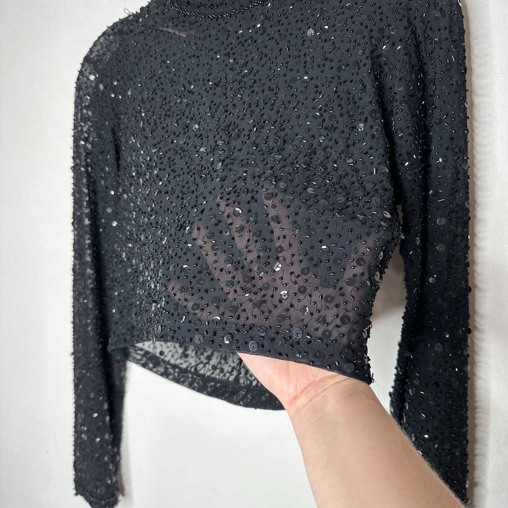 Other Dyspnea Sheer Black Sequin Mesh Long Sleeve… - image 5