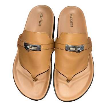 Hermès Empire leather flip flops