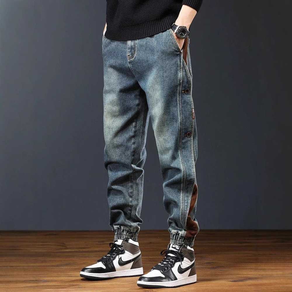 Japanese Brand × Jean × Streetwear Spliced ​​over… - image 2