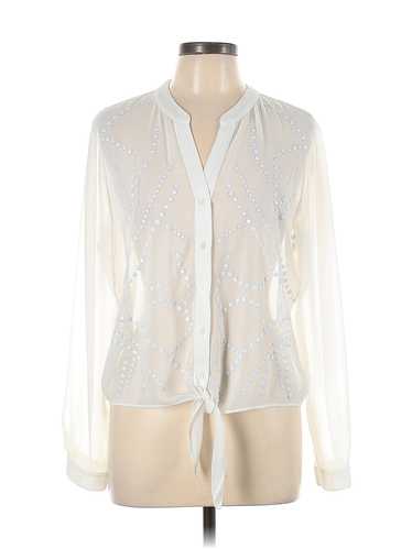 Ellen Tracy Women Ivory Long Sleeve Blouse L