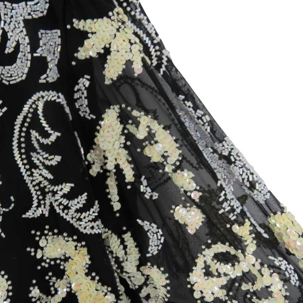 Vintage Vintage Sequin Beaded Paisley Blouse Blac… - image 9