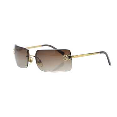 CHANEL Crystal CC Logo Sunglasses 4104-B Gold 579474