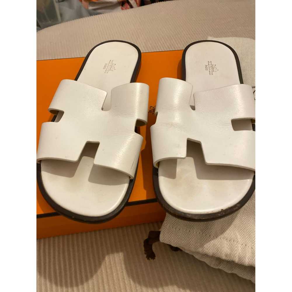 Hermès Izmir leather sandals - image 4