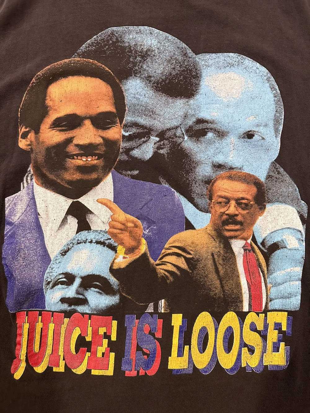 Rap Tees × Vintage Vintage OJ Simpson Black Faded… - image 12