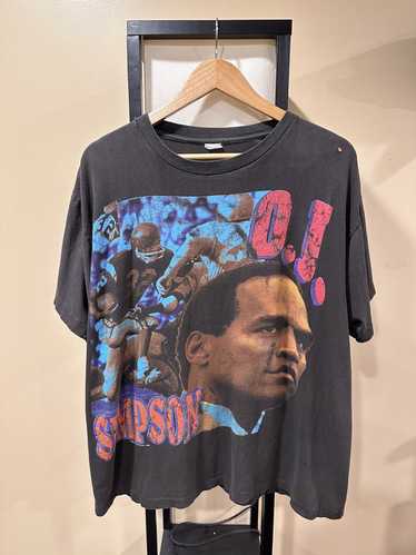 Rap Tees × Vintage Vintage OJ Simpson Black Faded… - image 1