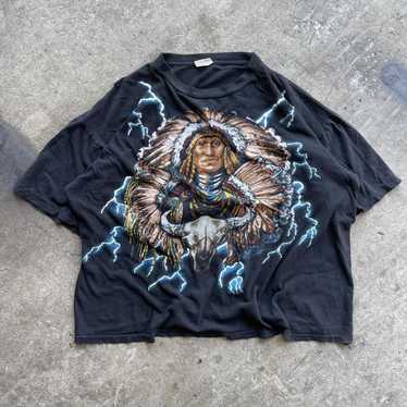 Vintage 90s American Thunder Wizard All Over Print T-shirt 2024