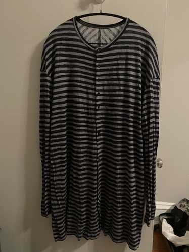 Yohji Yamamoto Lavender stripe rayon wool button u