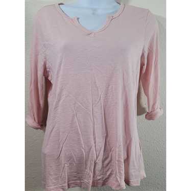 Faded Glory Faded Glory Pink Slub Knit Top Medium 