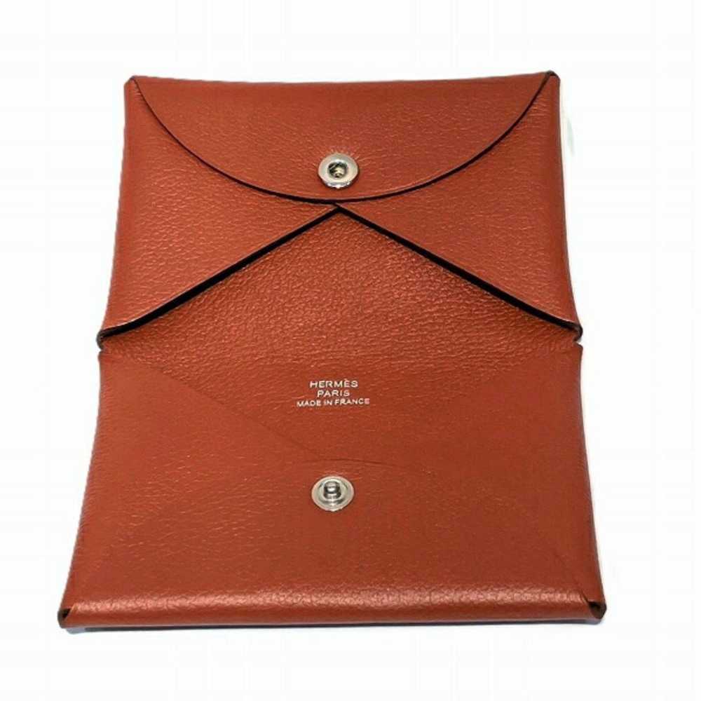 Hermes Hermes Calvi Brown Leather B Stamp Small I… - image 2