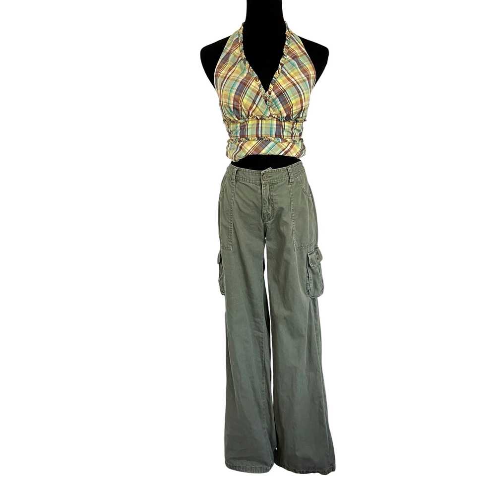 Vintage 90s Plaid Halter Top Padded Camisole Y2K … - image 1