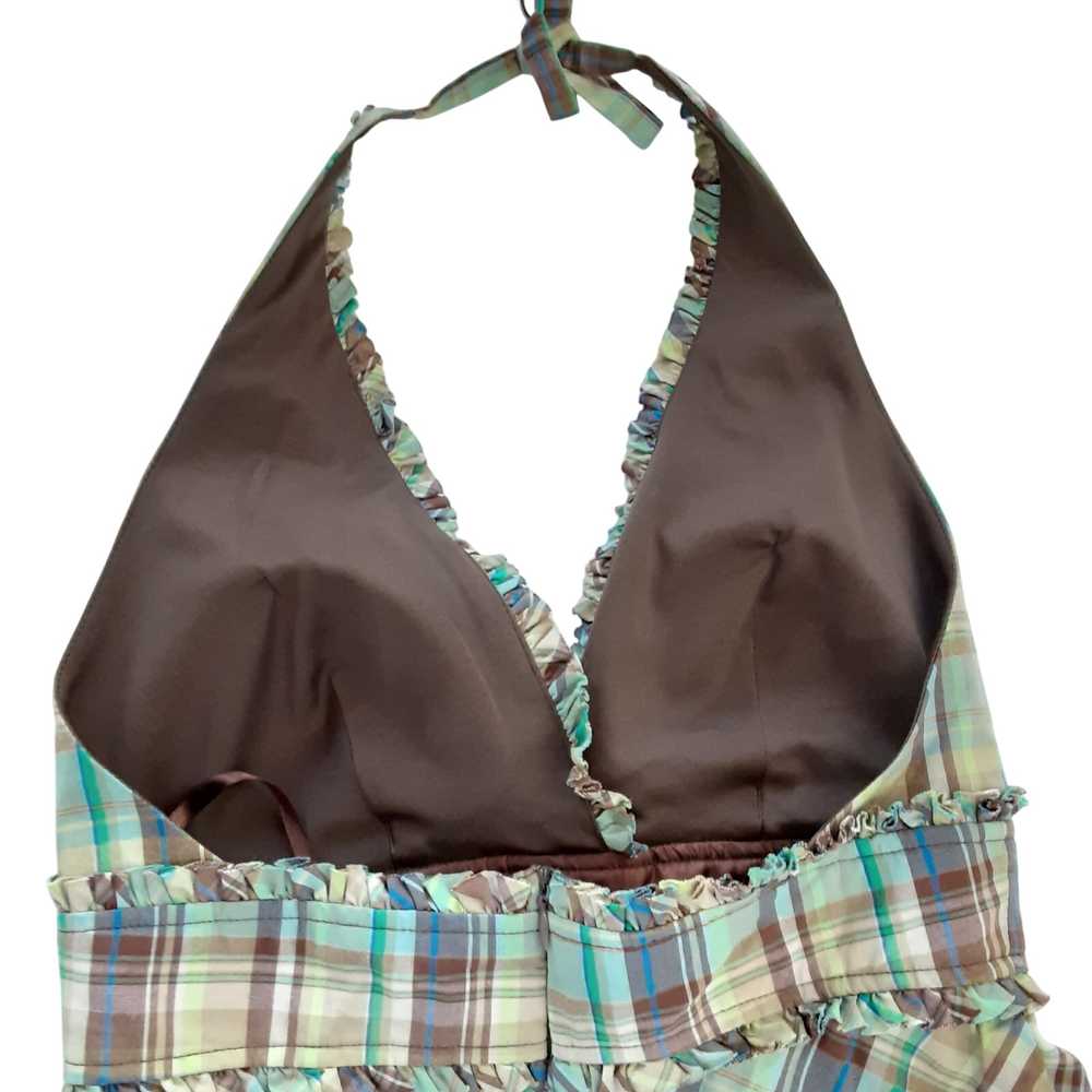 Vintage 90s Plaid Halter Top Padded Camisole Y2K … - image 7