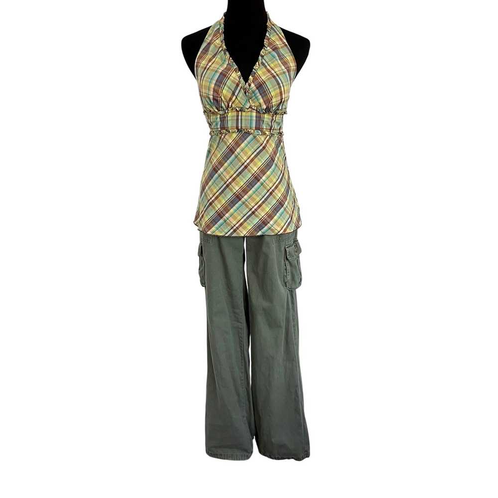 Vintage 90s Plaid Halter Top Padded Camisole Y2K … - image 8