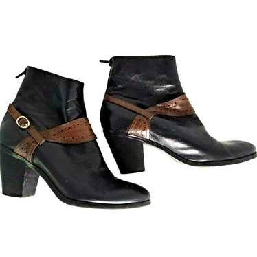 Other Ankle Boots BLK BRN Leather 7 Zip Harness E… - image 1