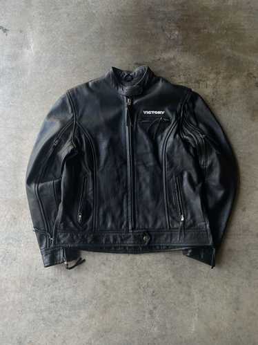 Leather Jacket × Victory Sportswear × Vintage 90s 