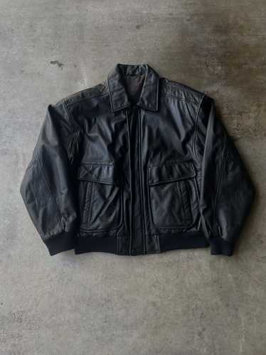 Leather Jacket × Vintage 90s Black Leather Jacket