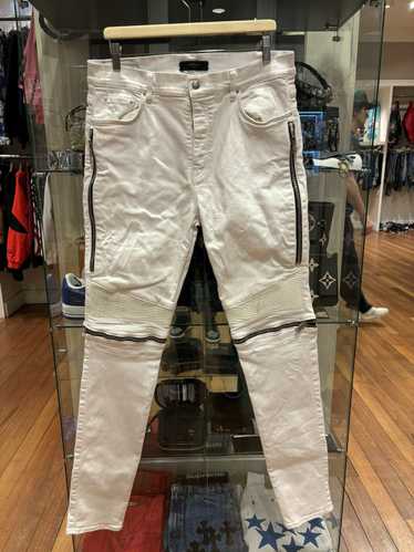 Amiri Amiri White Zip Biker Jeans