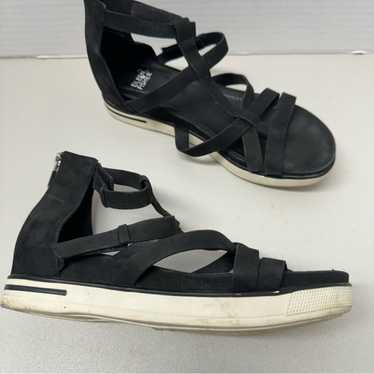 Eileen Fisher Black Suede Leather Strappy Sandals… - image 1