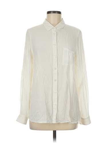 BCBGeneration Women Ivory Long Sleeve Button-Down 