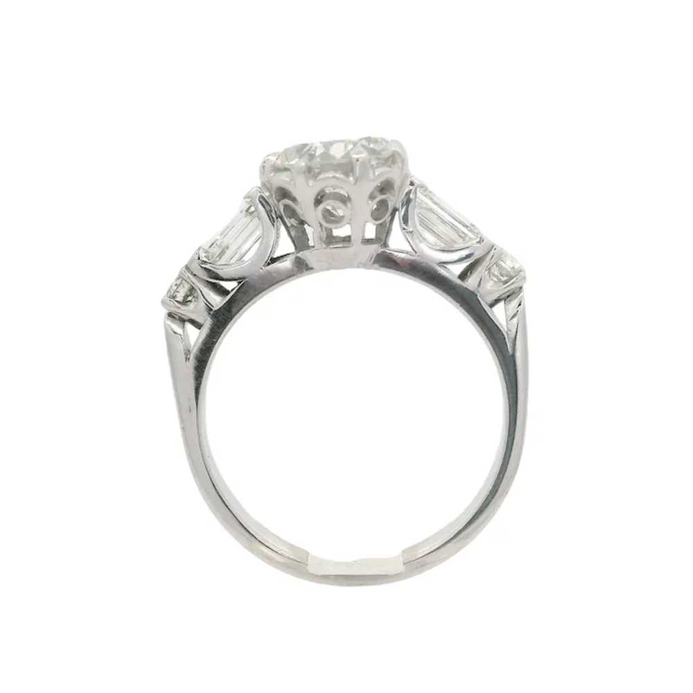 Vintage White Gold GIA 1.47ctw Old Round Baguette… - image 7