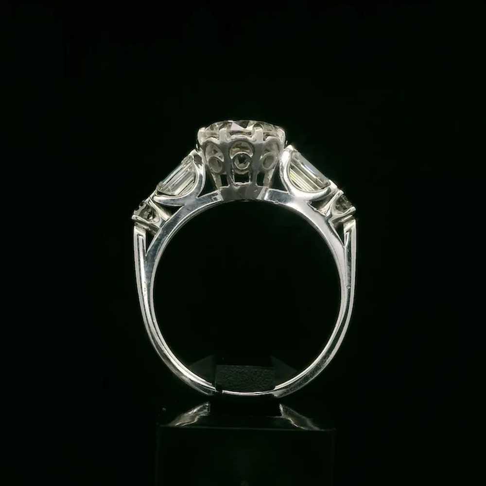 Vintage White Gold GIA 1.47ctw Old Round Baguette… - image 8