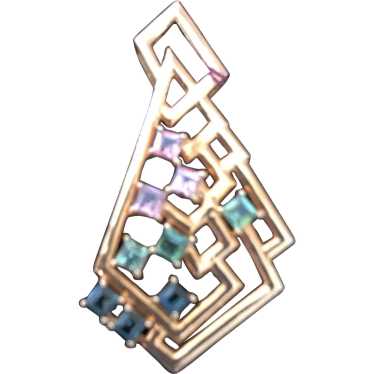 18kt YG Pendant with Topaz and Emeralds - image 1