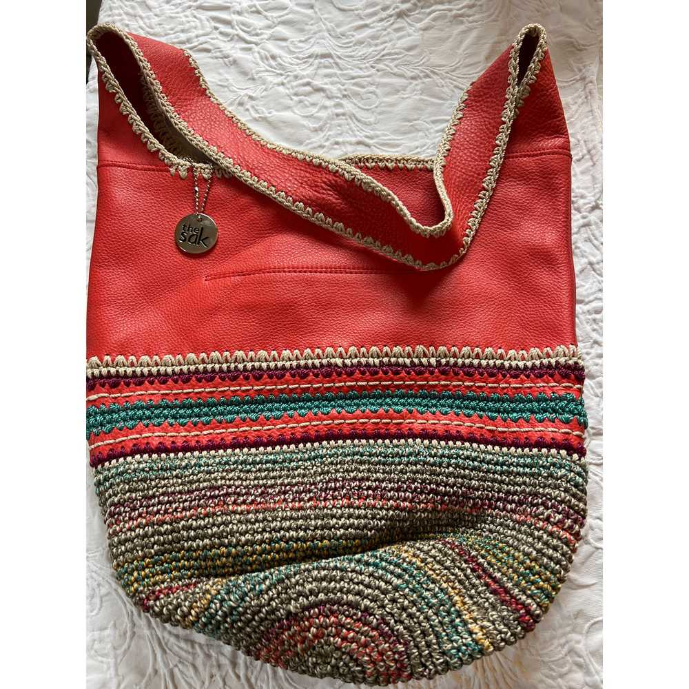 The sak leather hand crocheted hobo shoulder bag … - image 8