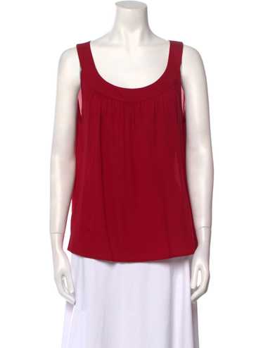 St. John Silk Tank Top Red Scoop Neck - image 1