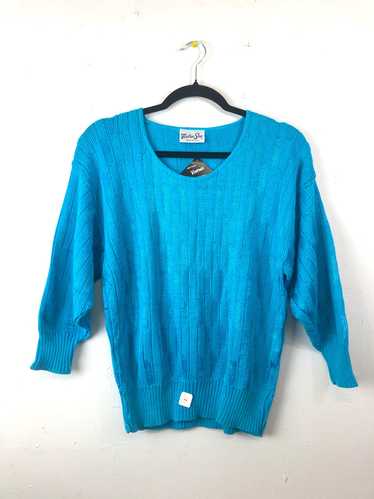 Helen Sue Sweater - Turquoise (Deadstock) - image 1