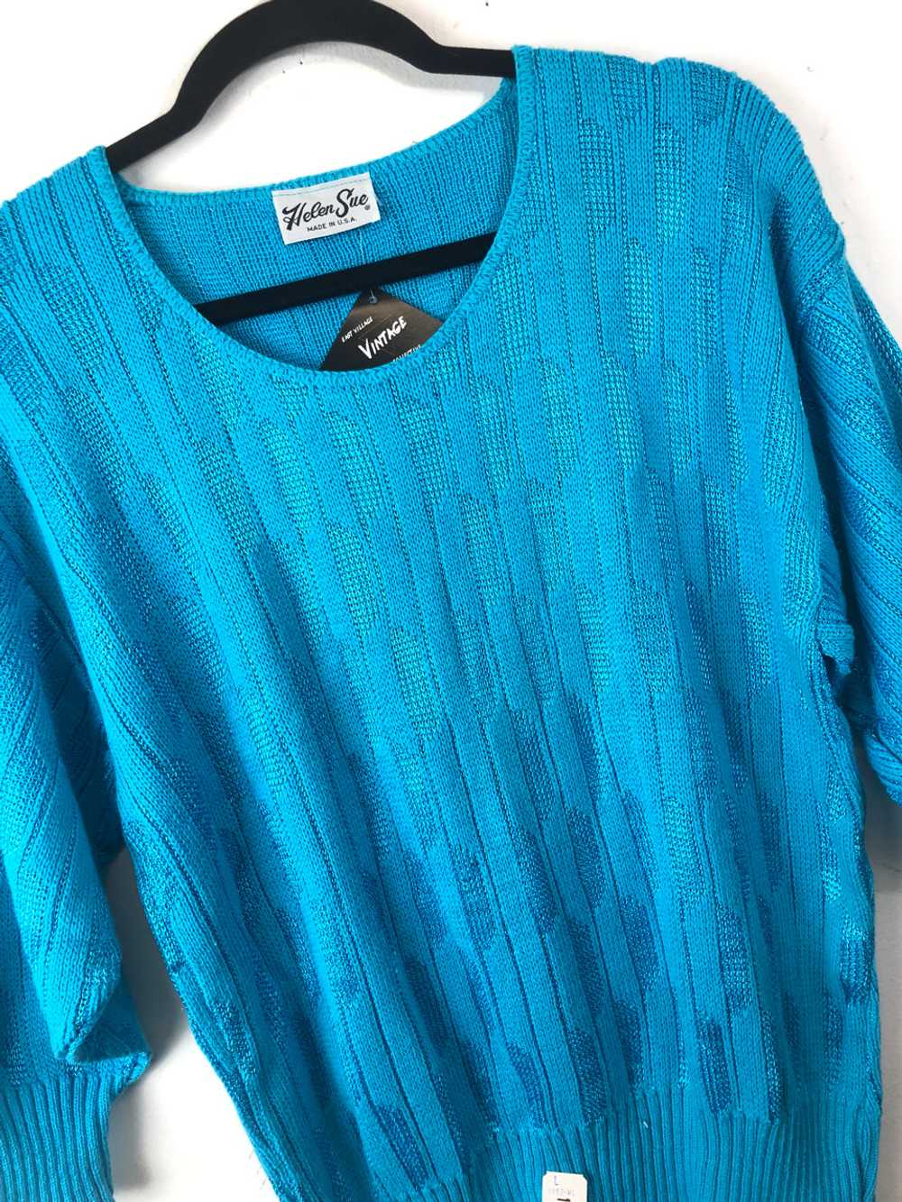 Helen Sue Sweater - Turquoise (Deadstock) - image 2