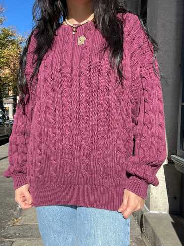 Vintage 1990s Gap Burgundy Chunky Knit Sweater