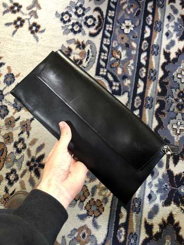 Helmut Lang Black Leather Magnetic Clutch