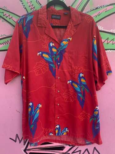 MACAW PRINT CAMP COLLAR HAWAIIAN SHIRT