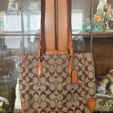 Coach brown monogram bag - image 1