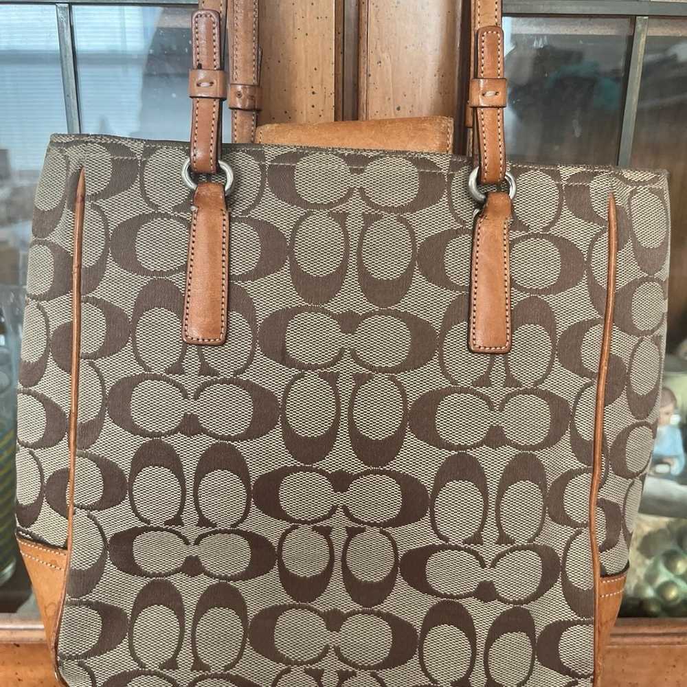 Coach brown monogram bag - image 5