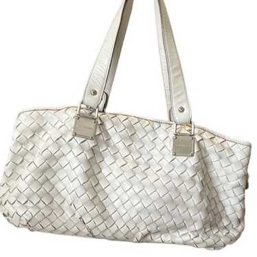 Michael Kors Newbury Vanilla Woven Leather Satchel