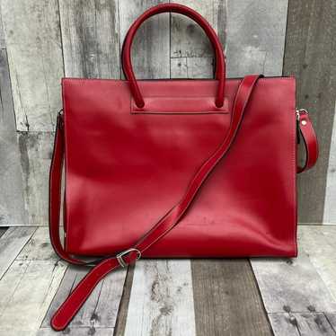 Lodis Briefcase Tote Bag Crossbody Red Leather Lar