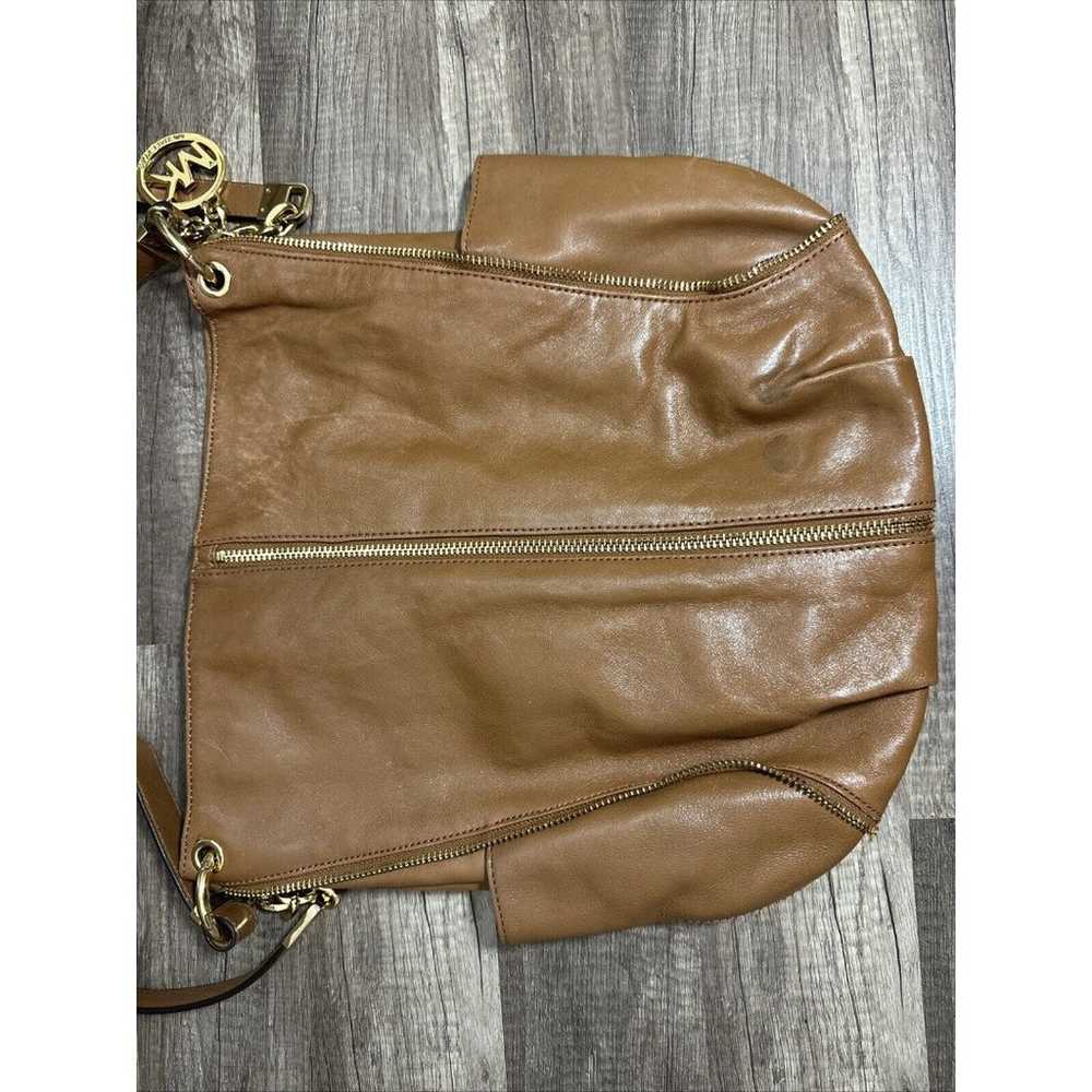 Michael Kors Newman Brown Leather Shoulder Bag - image 2