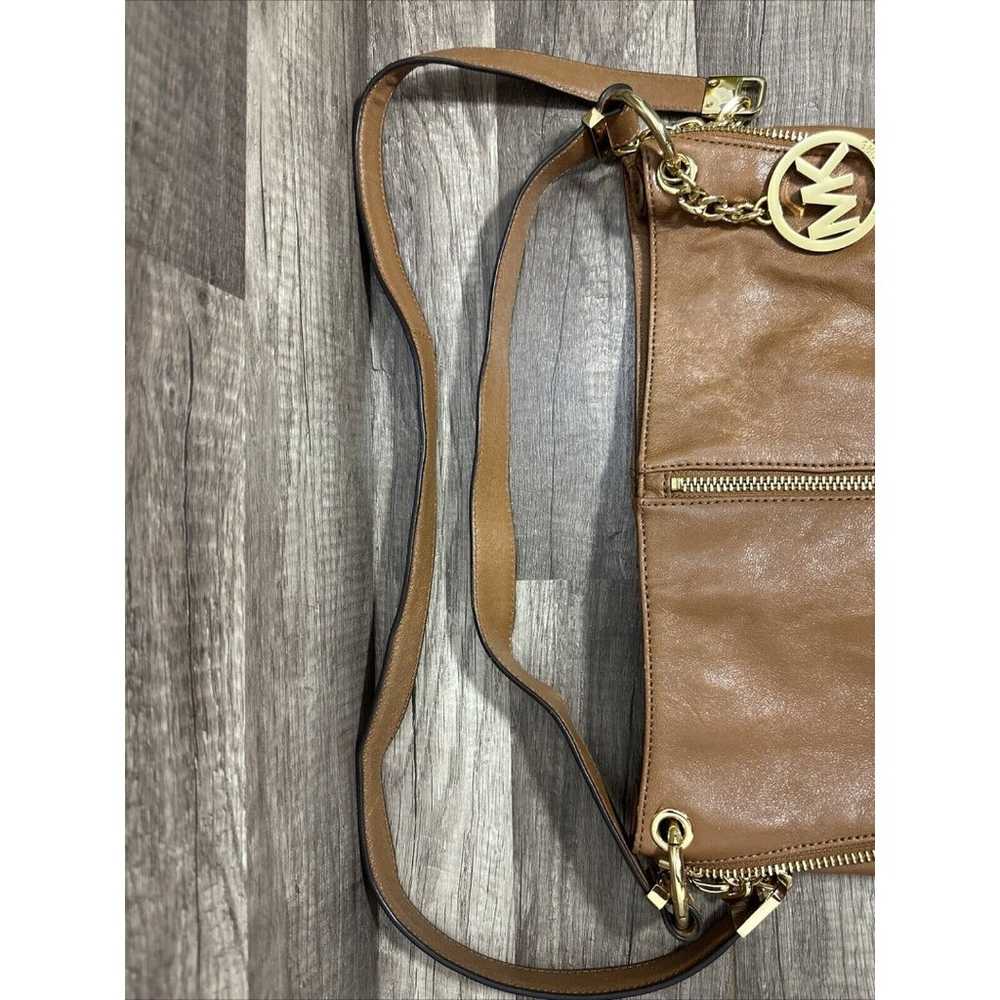 Michael Kors Newman Brown Leather Shoulder Bag - image 4