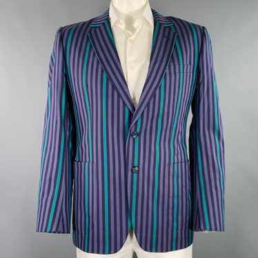 Alfred Dunhill DUNHILL Purple Green Stripe Cotton… - image 1