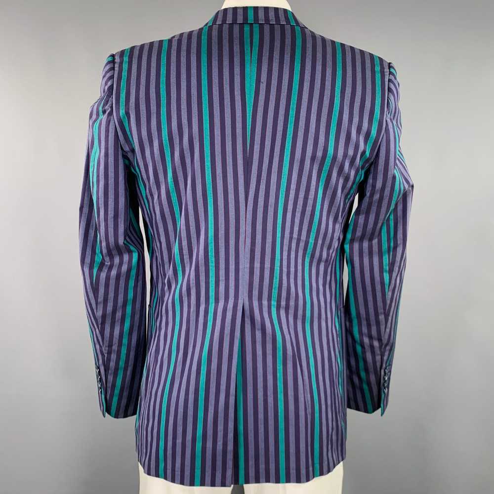 Alfred Dunhill DUNHILL Purple Green Stripe Cotton… - image 3