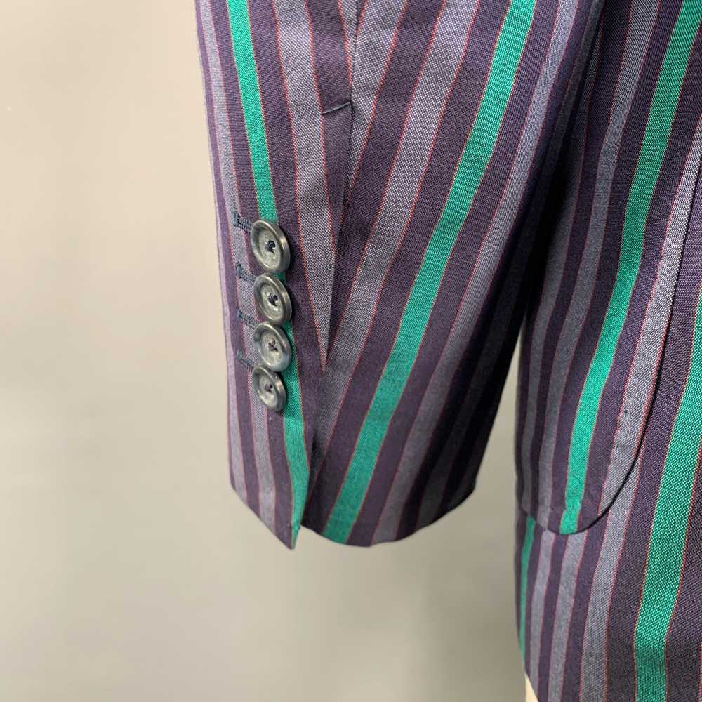 Alfred Dunhill DUNHILL Purple Green Stripe Cotton… - image 4